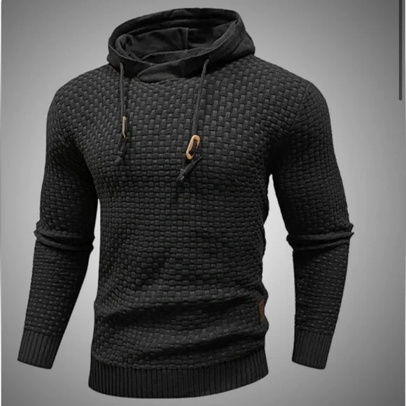 NWT Limitsix Quilted Pullover Hoodie Sweater black in size Large - Picture 1 of 7